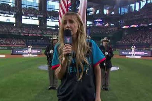 WATCH: Ingrid Andress Struggles With National Anthem At MLB Home Run Derby 