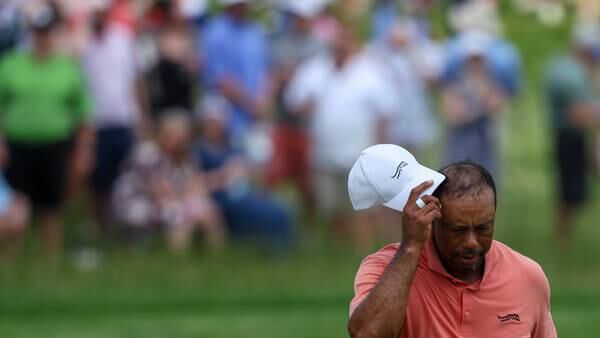 PGA Championship: Tiger Woods claws out a 1-over round on a scoring morning