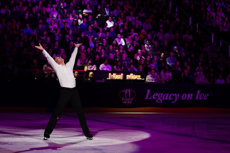 Ice skaters performing