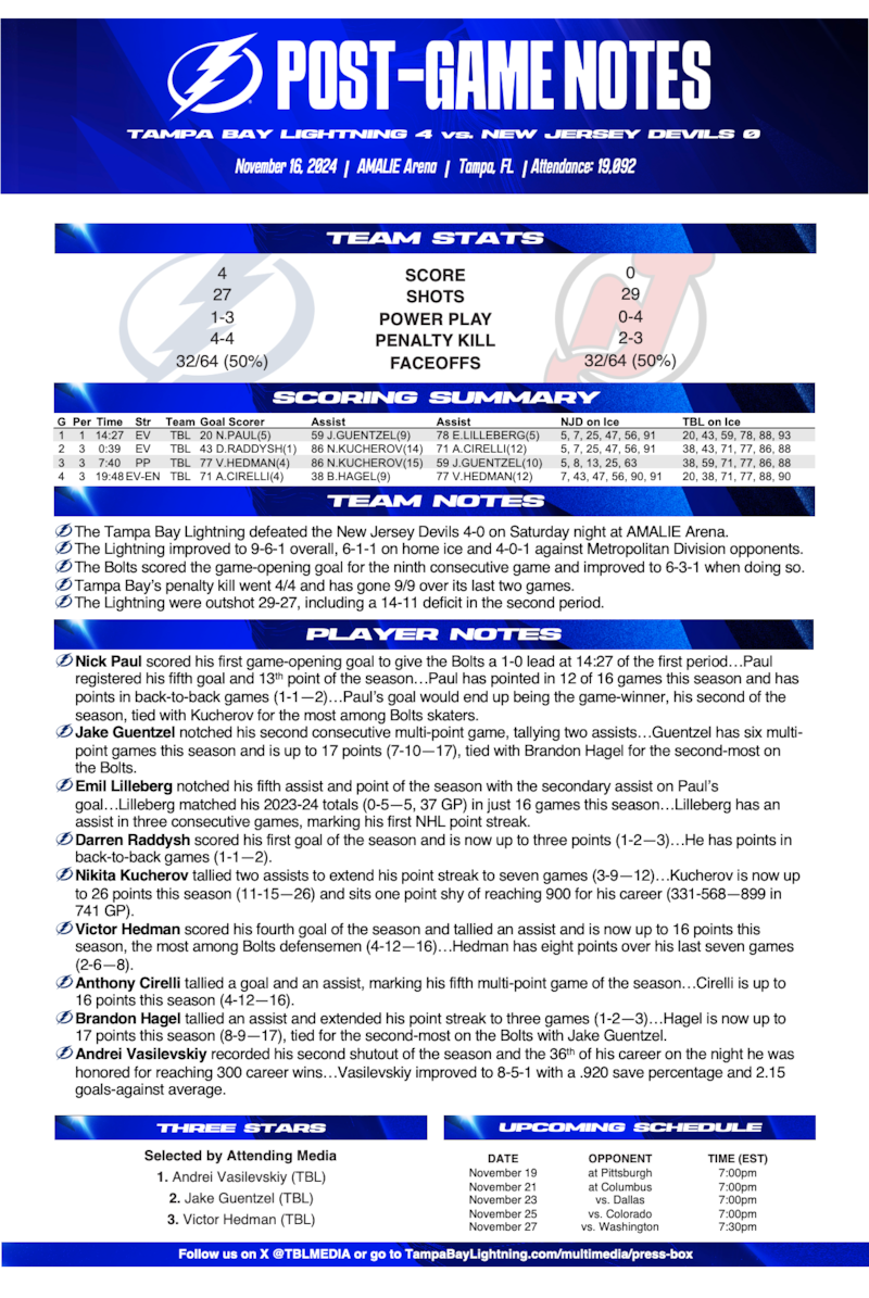 WHPT 102.5 The Bone Online Tampa Bay Lightning New Jersey Devils