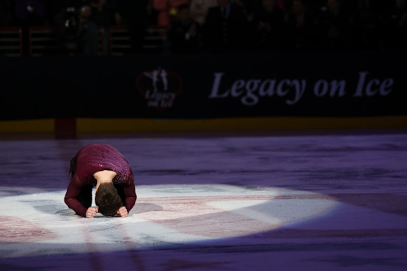 Ice skaters performing