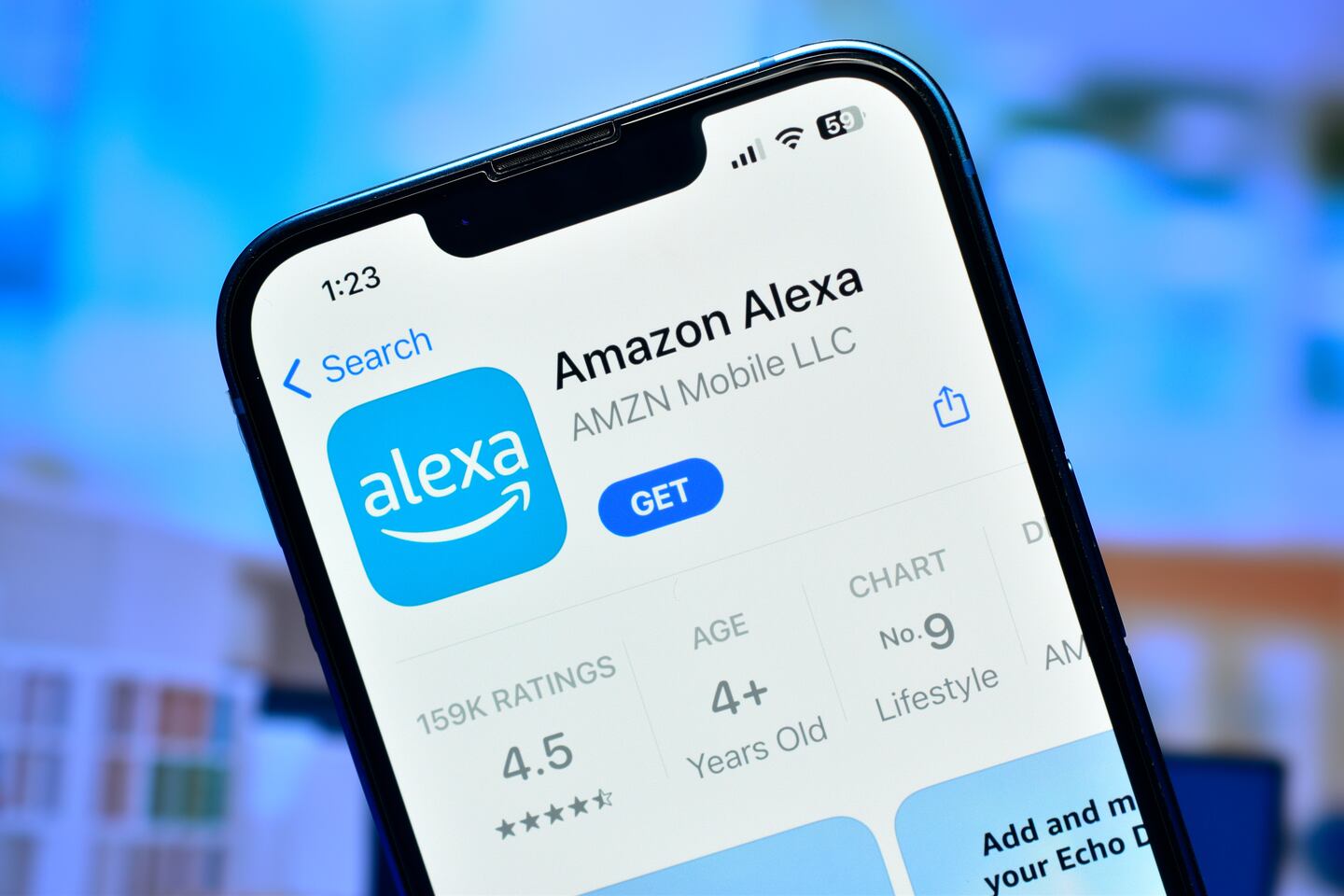 Amazon Alexa app on smartphone