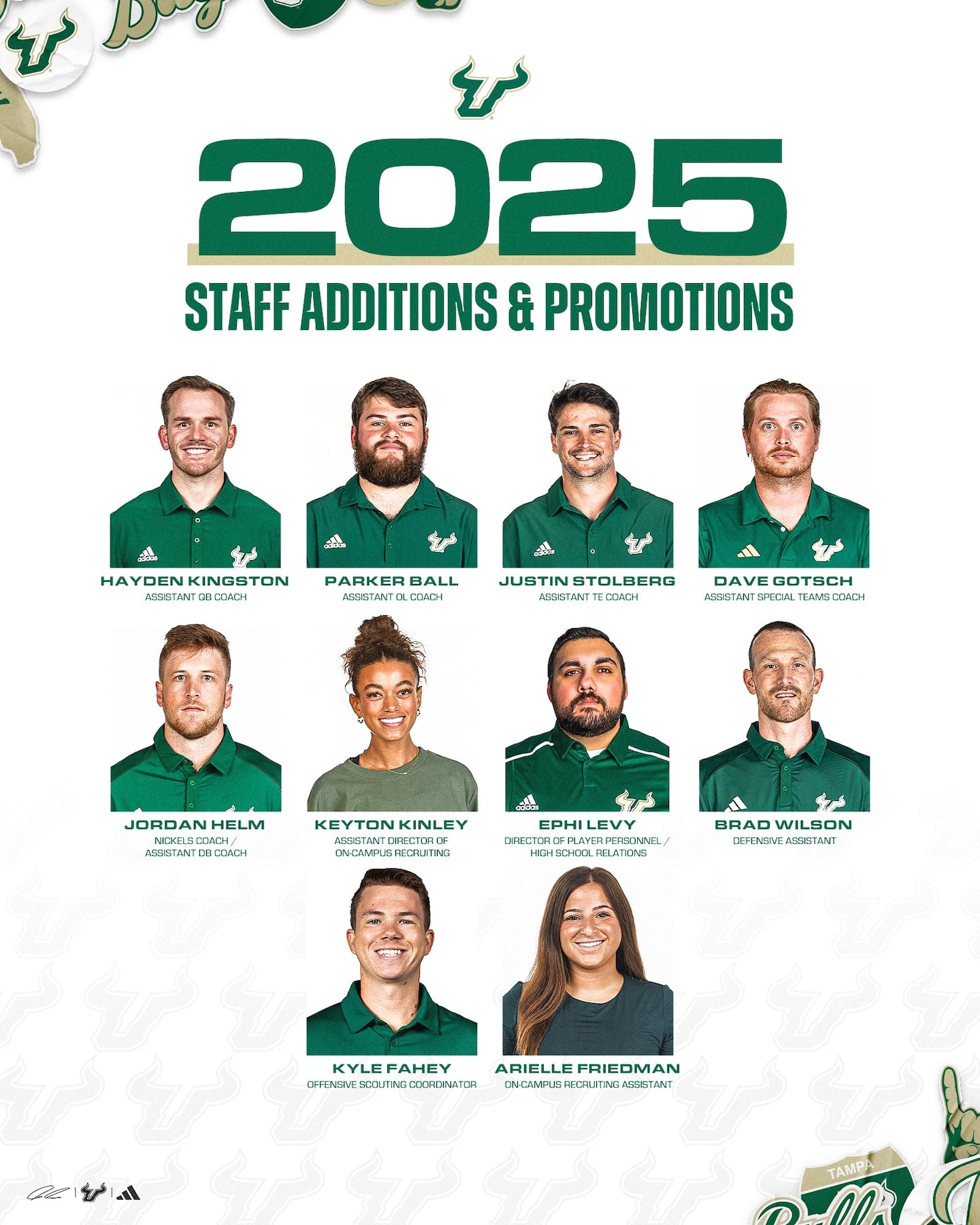 WHPT 102.5 The Bone USF Football 2025 Staff Additions