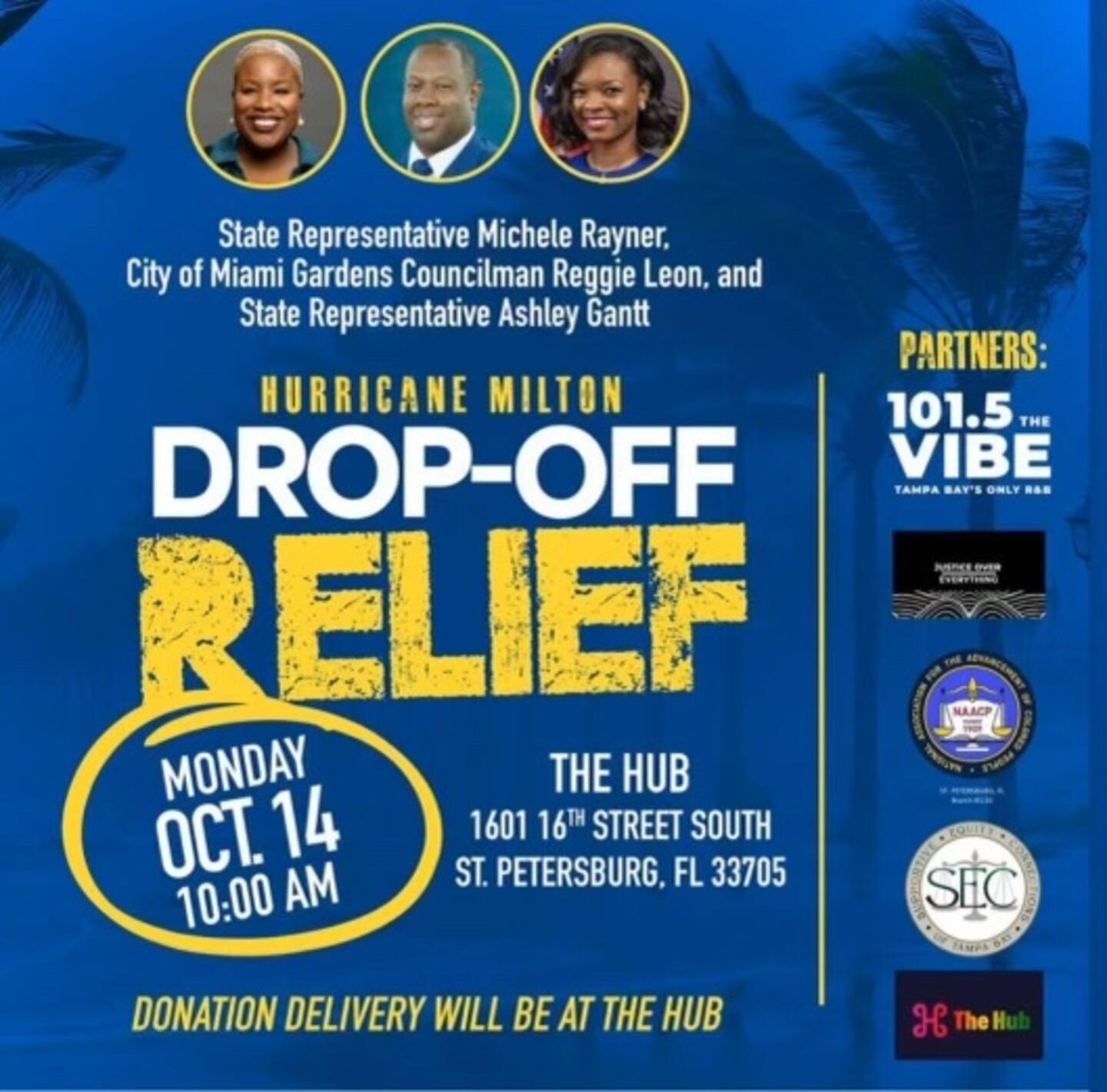 WTBV 101.5 The Vibe Florida Strong Hurricane Milton Drop-Off Relief